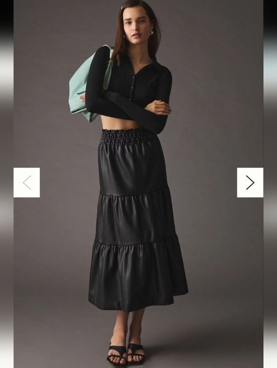 Anthropologie Dresses & Skirts - Anthropologie The Somerset Maxi Skirt: Faux Leather Edition Sz M